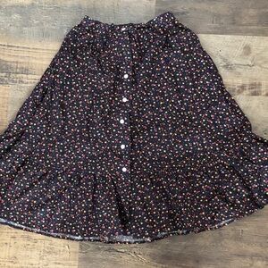 JCPenney Black Floral A-Line Skirt